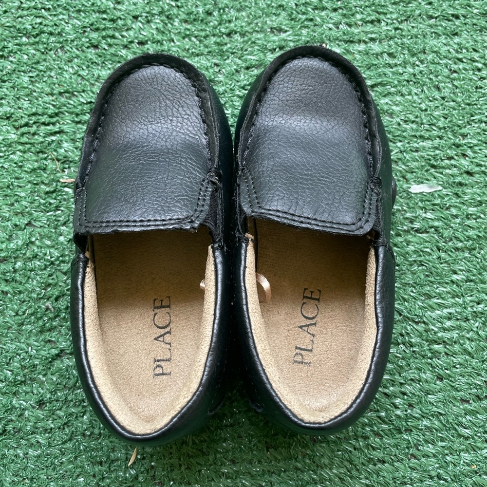 Black leather shoes